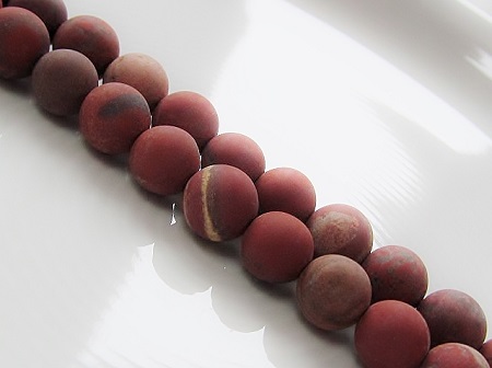 red jasper, gemstone beads, frosted
